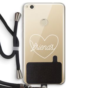 Friends heart pastel: Huawei Ascend P8 Lite (2017) Transparant Hoesje met koord