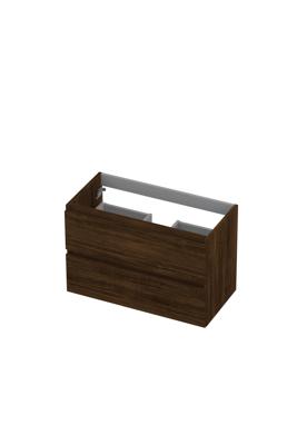 Onderkast INK 2 laden greeploos met houten keerlijst 80 cm x 40 cm x 52 cm Koper eiken 1257020