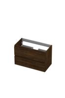 Onderkast INK 2 laden greeploos met houten keerlijst 80 cm x 40 cm x 52 cm Koper eiken 1257020