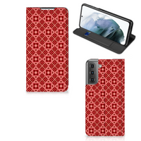 Samsung Galaxy S21 FE Hoesje met Magneet Batik Rood