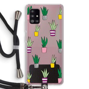 Sanseveria: Samsung Galaxy A51 5G Transparant Hoesje met koord