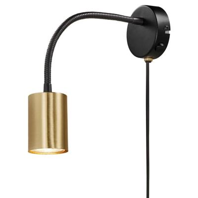 Wandlamp slaapkamer lamp zwart & messing &apos;Explore&apos; Nordlux GU10 verstelbaar lamp slaapkamer 2113261035