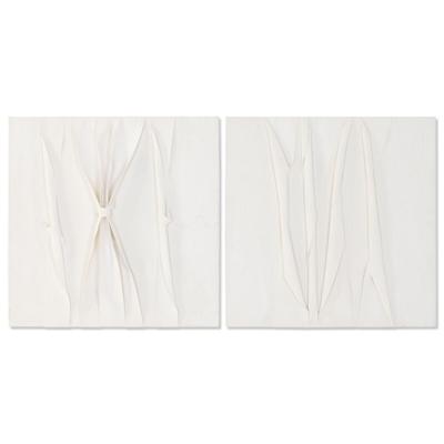 Canvas Home ESPRIT Wit Abstract Scandinavisch 60 x 3,5 x 60 cm (2 Stuks)