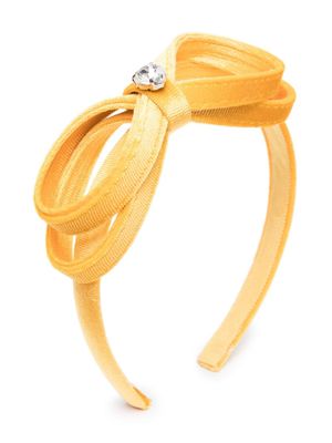 Monnalisa serre-tête en velours à ornements en cristal - Jaune