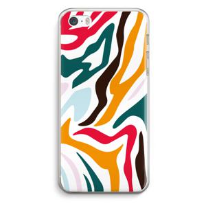 Colored Zebra: iPhone 5 / 5S / SE Transparant Hoesje