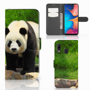 Samsung Galaxy A30 Telefoonhoesje met Pasjes Panda