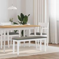 Bank 110 cm massief hout wit rubber