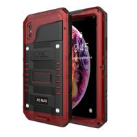 Waterdichte stofdichte schokbestendige zink legering + siliconen case voor iPhone XS Max (rood)