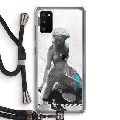 I will not feel a thing: Samsung Galaxy A41 Transparant Hoesje met koord