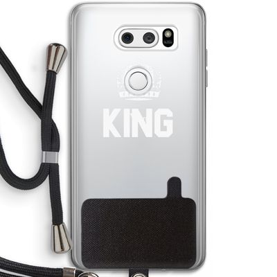 King zwart: LG V30 Transparant Hoesje met koord