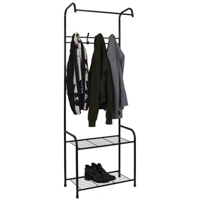 Home Deco Factory Kapstok - zwart - metaal - met planken - 61 x 30 x 170 cm - staand