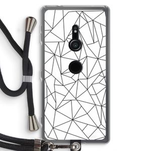 Geometrische lijnen zwart: Sony Xperia XZ2 Transparant Hoesje met koord