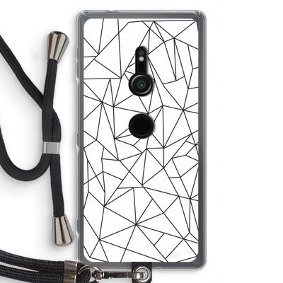 Geometrische lijnen zwart: Sony Xperia XZ2 Transparant Hoesje met koord