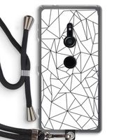 Geometrische lijnen zwart: Sony Xperia XZ2 Transparant Hoesje met koord