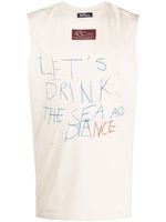 Raf Simons débardeur en coton à slogan imprimé - Tons neutres