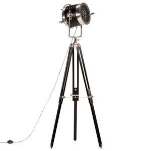 VidaXL Vloerlamp driepoot 171 cm massief mangohout zwart