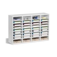 VEVOR Literatuur Organizer Brievenbak 36 Vakken Verstelbare Planken Hout Wit