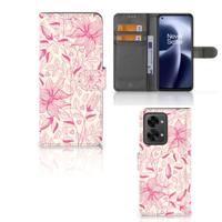 OnePlus Nord 2T Hoesje Pink Flowers | Portemonnee hoesje