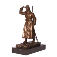 A BRONZE SCULPTURE OF A RUSSIAN SOLDIER ON SKIES A BRONZE SCULPTURE OF A RUSSIAN SOLDIER ON SKIES