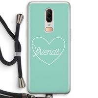 Friends heart pastel: OnePlus 6 Transparant Hoesje met koord