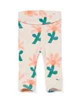 HEMA Newborn Meegroei Legging Rib Met Bamboe Bloemen Ecru (ecru) - thumbnail