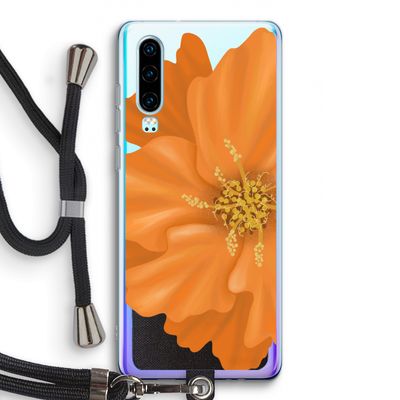 Orange Ellila flower: Huawei P30 Transparant Hoesje met koord