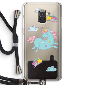 Vliegende eenhoorn: Samsung Galaxy A8 (2018) Transparant Hoesje met koord