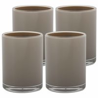 Drinkbeker/limonadebeker - 4x - kunststof - taupe - 440 ml - luxe design