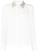 alice + olivia chemise en soie Willa à ornements en cristal - Blanc