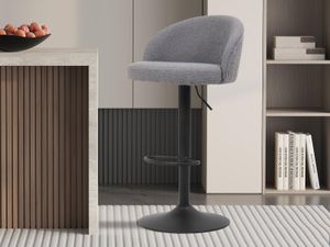Barkruk ARDOU bouclé stof lichtgrijs