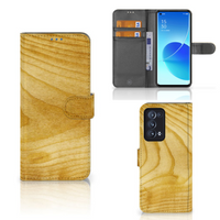 OPPO Reno 6 Pro Plus 5G Book Style Case Licht Hout - thumbnail