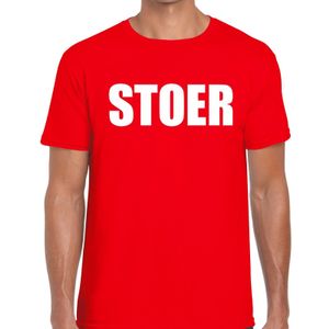 Stoer tekst t-shirt rood heren