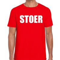 Stoer tekst t-shirt rood heren - thumbnail