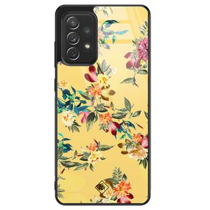 Samsung Galaxy A72 glazen hardcase - Florals for days
