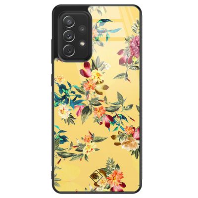 Samsung Galaxy A72 glazen hardcase - Florals for days