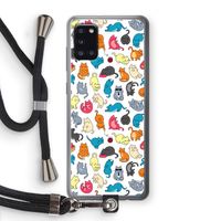 Kleurrijke katten: Samsung Galaxy A31 Transparant Hoesje met koord