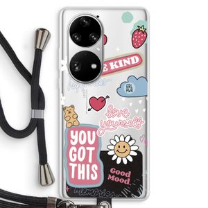 Positivity: Huawei P50 Pro Transparant Hoesje met koord