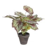 Mica Decorations Begonia Kunstplant - H40 x Ø38 cm - Rood