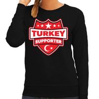 Turkije / Turkey schild supporter sweater zwart voor dames - thumbnail