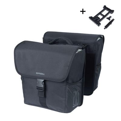 Basil Tas go mik 2.0 dubbel zwart | 32l