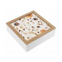 Decoratieve Doos Versa Bloemblaadjes Hout MDF 24 x 7 x 24 cm