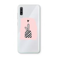 Zwart-wit cactus: Samsung Galaxy A70 Transparant Hoesje