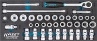 HAZET Dopsleutelset 163-379/38 - 3/8 inch (10 mm) vierkant hol - Buitentwaalfkant tractieprofiel, Buiten-zeskant-tractieprofiel - 38-delig - 10 - 22