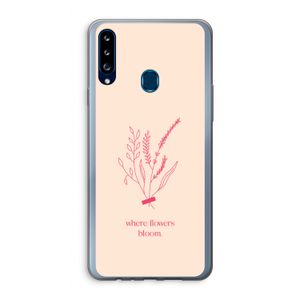 Where flowers bloom: Samsung Galaxy A20s Transparant Hoesje