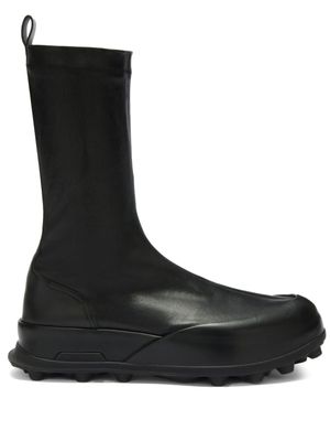 Jil Sander bottines en cuir - Noir