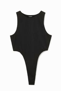 Getextureerde slim fit body - BLACK - L