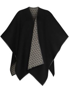 Ferragamo cape Gancini en laine - Noir