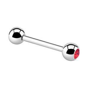 Staafje met kristalsteentje Chirurgisch staal 316L Barbells