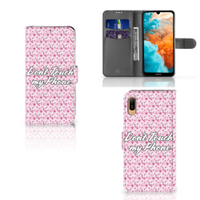 Huawei Y6 (2019) Portemonnee Hoesje Flowers Pink DTMP