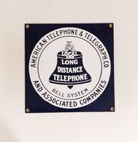 Bell Telephone System Ande Rooney 1990&apos;s Emaille Bord - 20 x 20cm - thumbnail